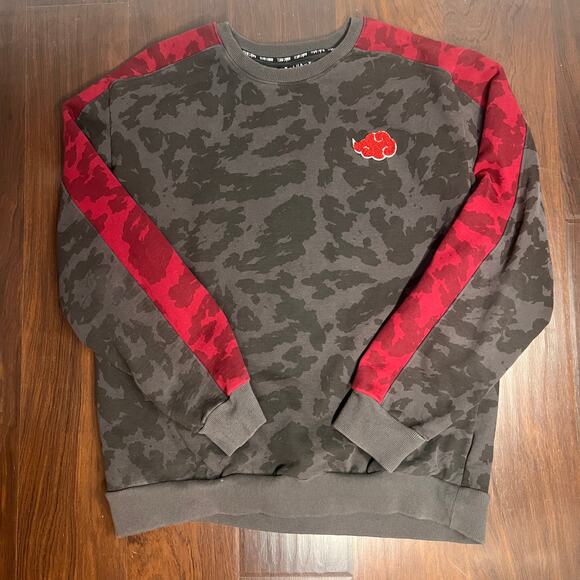 TEAM LIQUID NARUTO AKATSUKI CHARCOAL PATTERN CREWNECK SWEATSHIRT Size XL - Picture 1 of 7